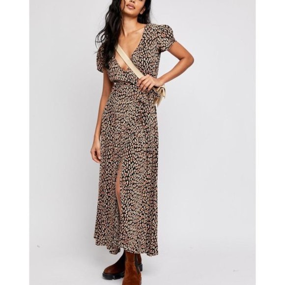 FREE PEOPLE Gorgeous Jess Wrap Maxi Dress Womens Size S - Picture 1 of 5